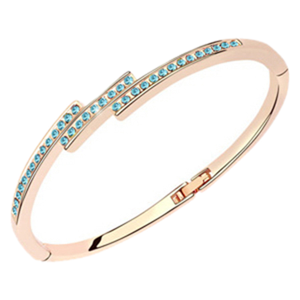 Overlapping Bars Cuff Bracelet 18K Yellow Gold Coated with Paved Stones