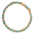 Tennis Bracelet 18K Yellow Gold Coated with Sparkling Crystals in Chain