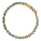 Tennis Bracelet 18K Yellow Gold Coated with Sparkling Crystals in Chain