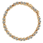 Tennis Bracelet 18K Yellow Gold Coated with Sparkling Crystals in Chain