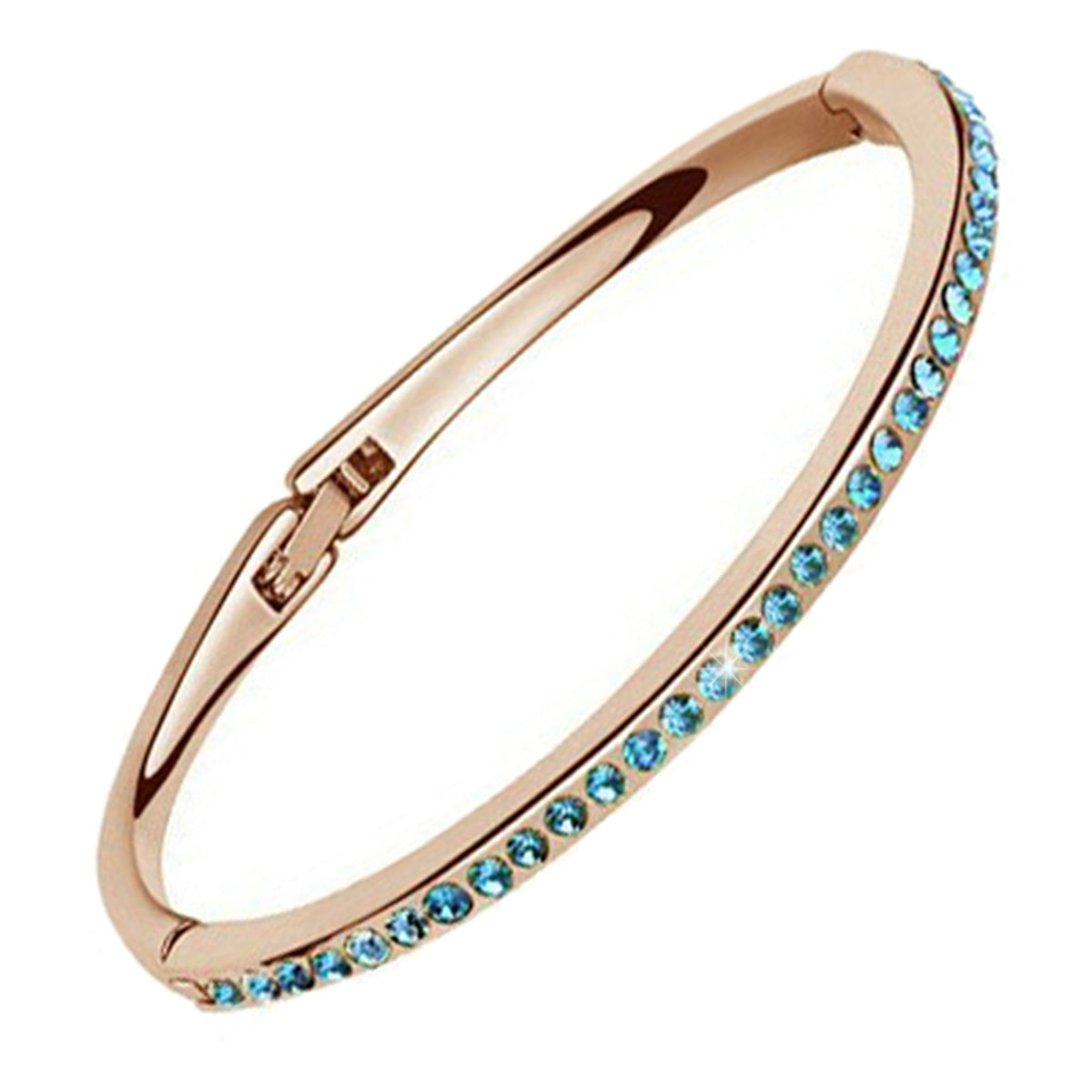 Round Crystals Cuff Bracelet 18K Rose Gold Coated