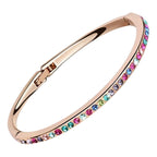 Round Crystals Cuff Bracelet 18K Rose Gold Coated