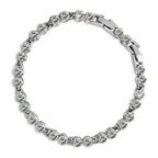 Sparkling Tennis Bracelet 925 Sterling Silver Coated with Crystals in Chain
