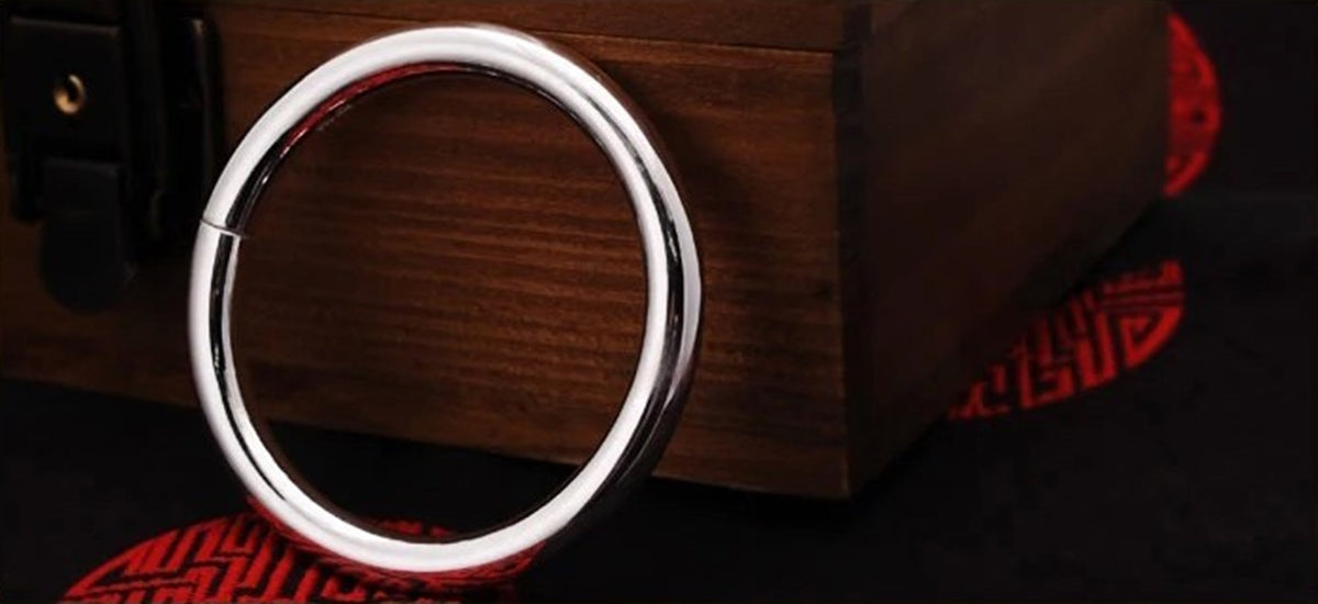 Circle Hoop Bangle Bracelet 925 Sterling Silver Adjustable Ring