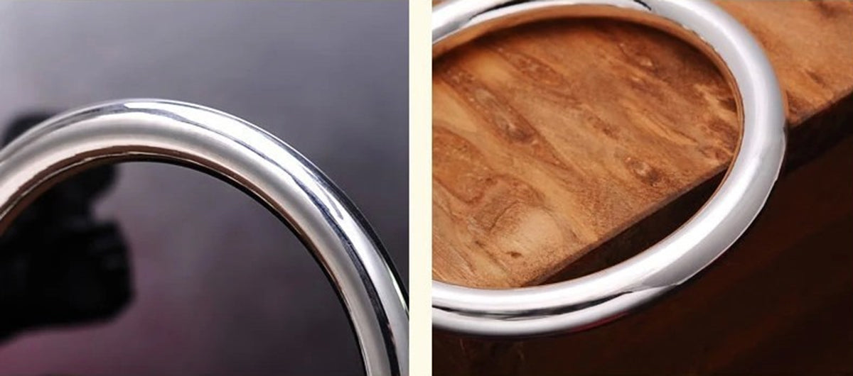 Circle Hoop Bangle Bracelet 925 Sterling Silver Adjustable Ring