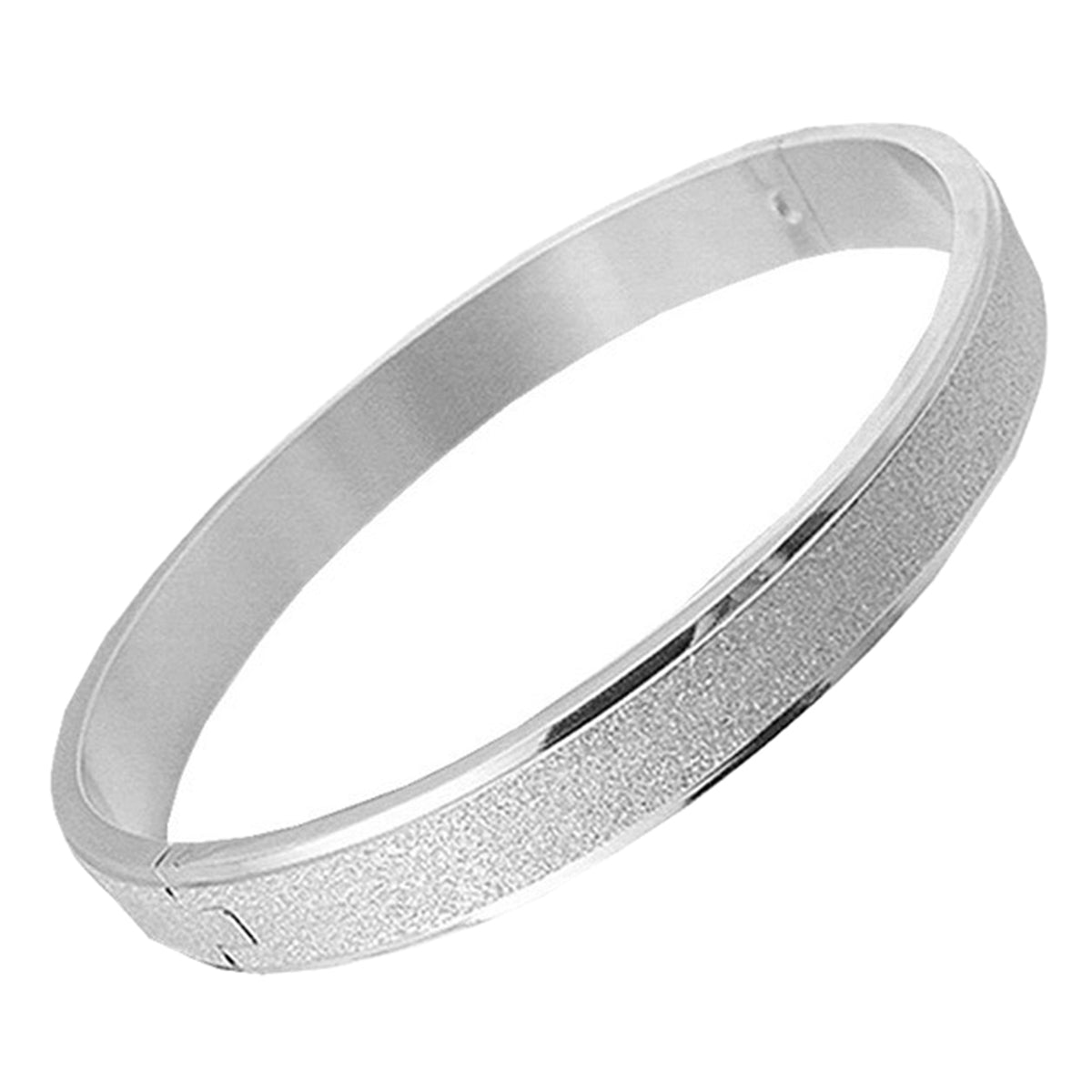 Sparkling Wide Band Bracelet 925 Sterling Silver Coated Glittering with Sparks