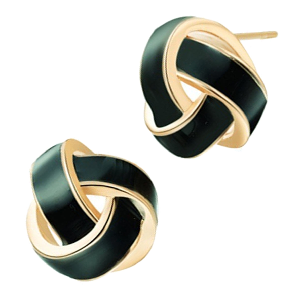 Knot Earrings 18K Yellow Gold Coated with Stripe