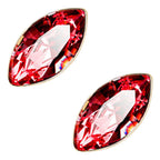 Oval Cut Stone Earrings 18K Yellow Gold Coated