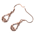 18K Rose Gold Coated Claddagh & Celtic Trinity Knot Earrings Adorned with CZ Stones