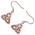 18K Rose Gold Coated Celtic Trinity Knot Earrings with Cubic Zirconia