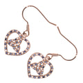 18K Rose Gold Coated Celtic Trinity Knot Heart Earrings Zircon Stones