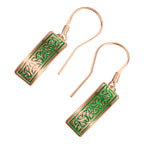 18K Rose Gold Coated Celtic Trinity Knot Earrings Enamel on 925 Sterling Silver