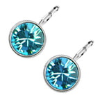 Sparkling Round Crystal Classic Earrings 18K White Gold Coated