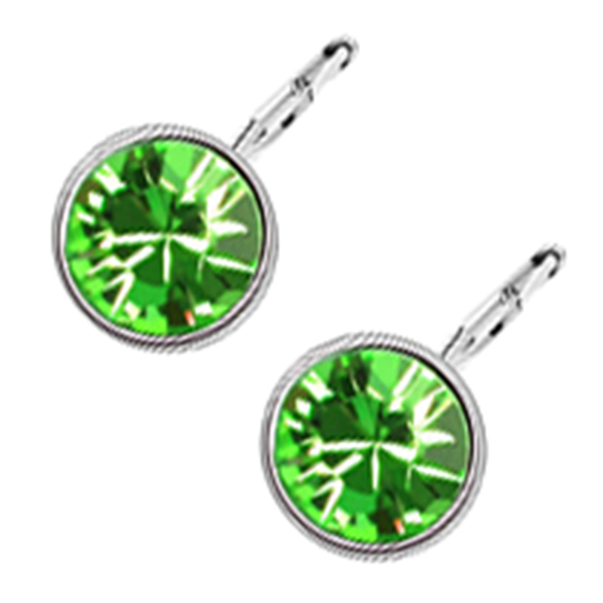 Sparkling Round Crystal Classic Earrings 18K White Gold Coated