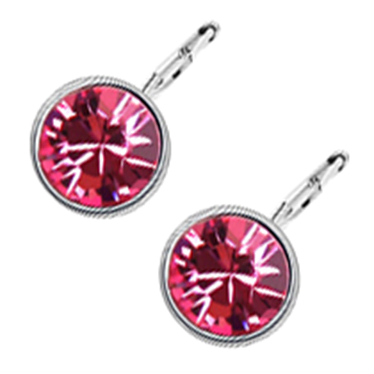 Sparkling Round Crystal Classic Earrings 18K White Gold Coated