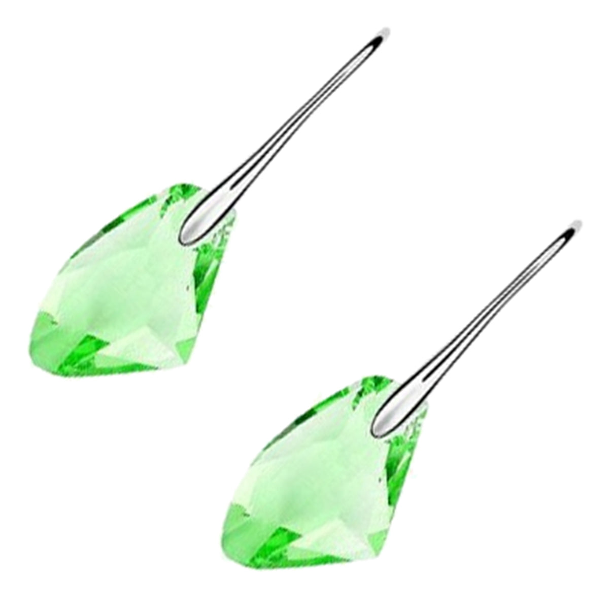 Sparkling Crystal Dangle Earrings 18K White Gold Coated Natural Shape