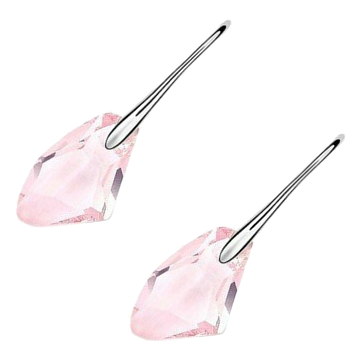 Sparkling Crystal Dangle Earrings 18K White Gold Coated Natural Shape