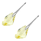 Sparkling Crystal Dangle Earrings 18K White Gold Coated Natural Shape