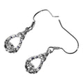 Earrings 18K White Gold Coated Claddagh with CZ Stones and Celtic Trinity Knot