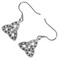 Earrings 18K White Gold Coated Celtic Trinity Knot with Cubic Zirconia Stones
