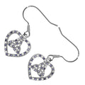 Earrings 18K White Gold Coated Celtic Trinity Knot Inside Heart Ornament with Zircon Stones