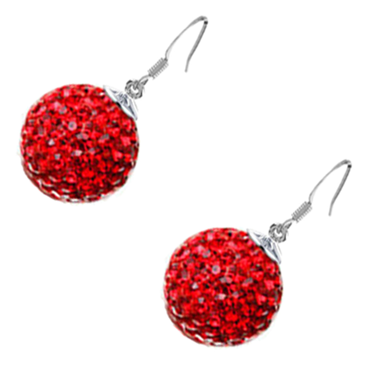 Earrings 925 Sterling Silver Coated with Sparkling Crystals Ball Drop Earrings