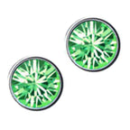 Earrings 925 Sterling Silver Coated with Round Crystal