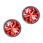 Earrings 925 Sterling Silver Coated with Round Crystal
