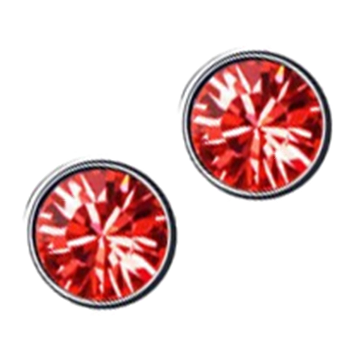 Earrings 925 Sterling Silver Coated with Round Crystal