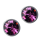 Earrings 925 Sterling Silver Coated with Round Crystal