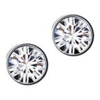 Earrings 925 Sterling Silver Coated with Round Crystal