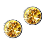 Earrings 925 Sterling Silver Coated with Round Crystal