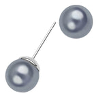Earrings 925 Sterling Silver Coated Round Pearl