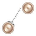 Earrings 925 Sterling Silver Coated Round Pearl