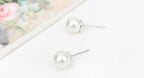 Earrings 925 Sterling Silver Coated Round Pearl - White