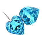 Sparkling Classic Earrings 925 Sterling Silver Coated with Heart Crystal
