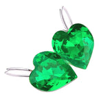 Sparkling Classic Earrings 925 Sterling Silver Coated with Heart Crystal
