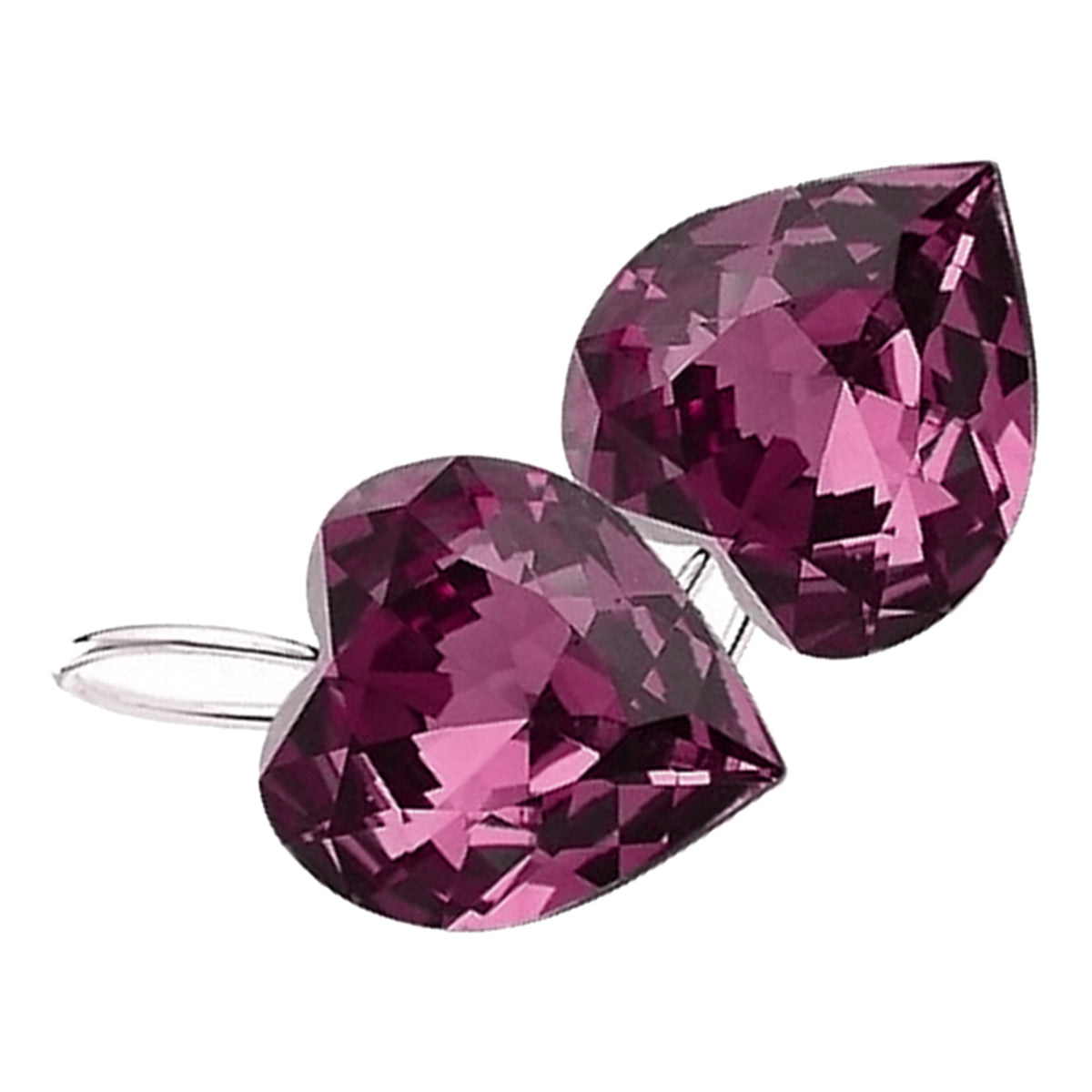 Sparkling Classic Earrings 925 Sterling Silver Coated with Heart Crystal