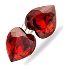 Sparkling Classic Earrings 925 Sterling Silver Coated with Heart Crystal