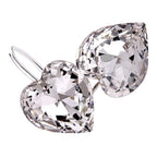 Sparkling Classic Earrings 925 Sterling Silver Coated with Heart Crystal