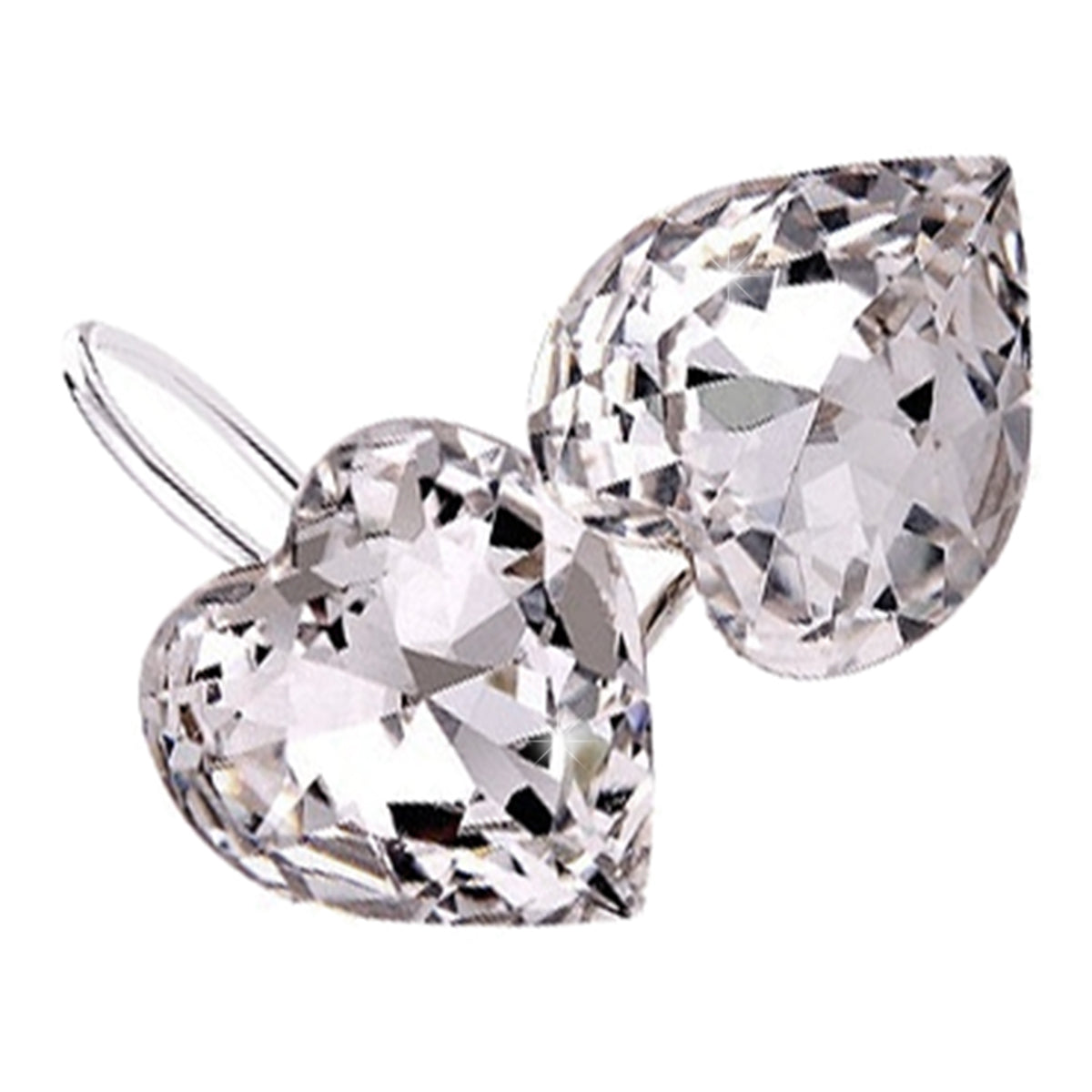 Sparkling Classic Earrings 925 Sterling Silver Coated with Heart Crystal
