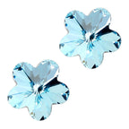 Flower Bud Stud Earrings 925 Sterling Silver Coated with Sparkling Crystal Exquisite 5 Leaves