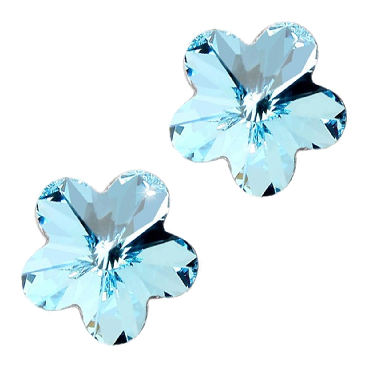 Flower Bud Stud Earrings 925 Sterling Silver Coated with Sparkling Crystal Exquisite 5 Leaves