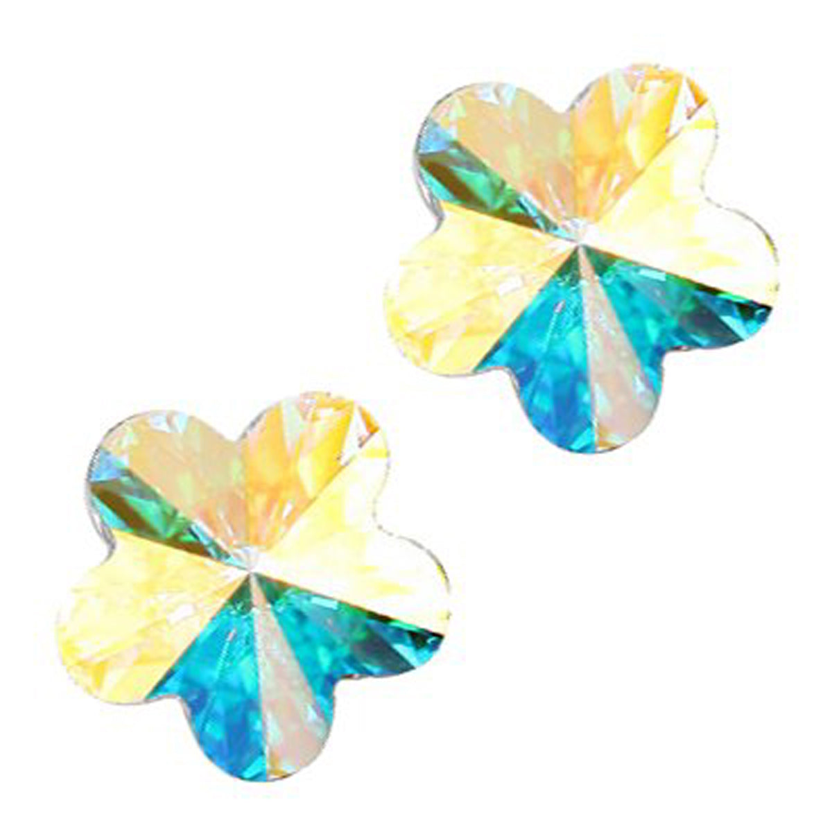 Flower Bud Stud Earrings 925 Sterling Silver Coated with Sparkling Crystal Exquisite 5 Leaves