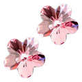 Flower Bud Stud Earrings 925 Sterling Silver Coated with Sparkling Crystal Exquisite 5 Leaves