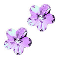 Flower Bud Stud Earrings 925 Sterling Silver Coated with Sparkling Crystal Exquisite 5 Leaves