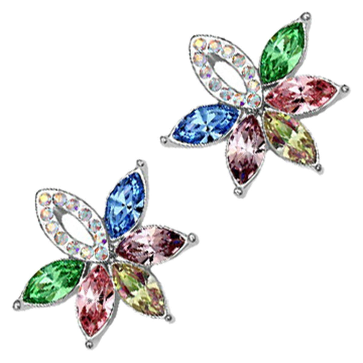 Sparkling Crystal Fruit Earrings 925 Sterling Silver Coated