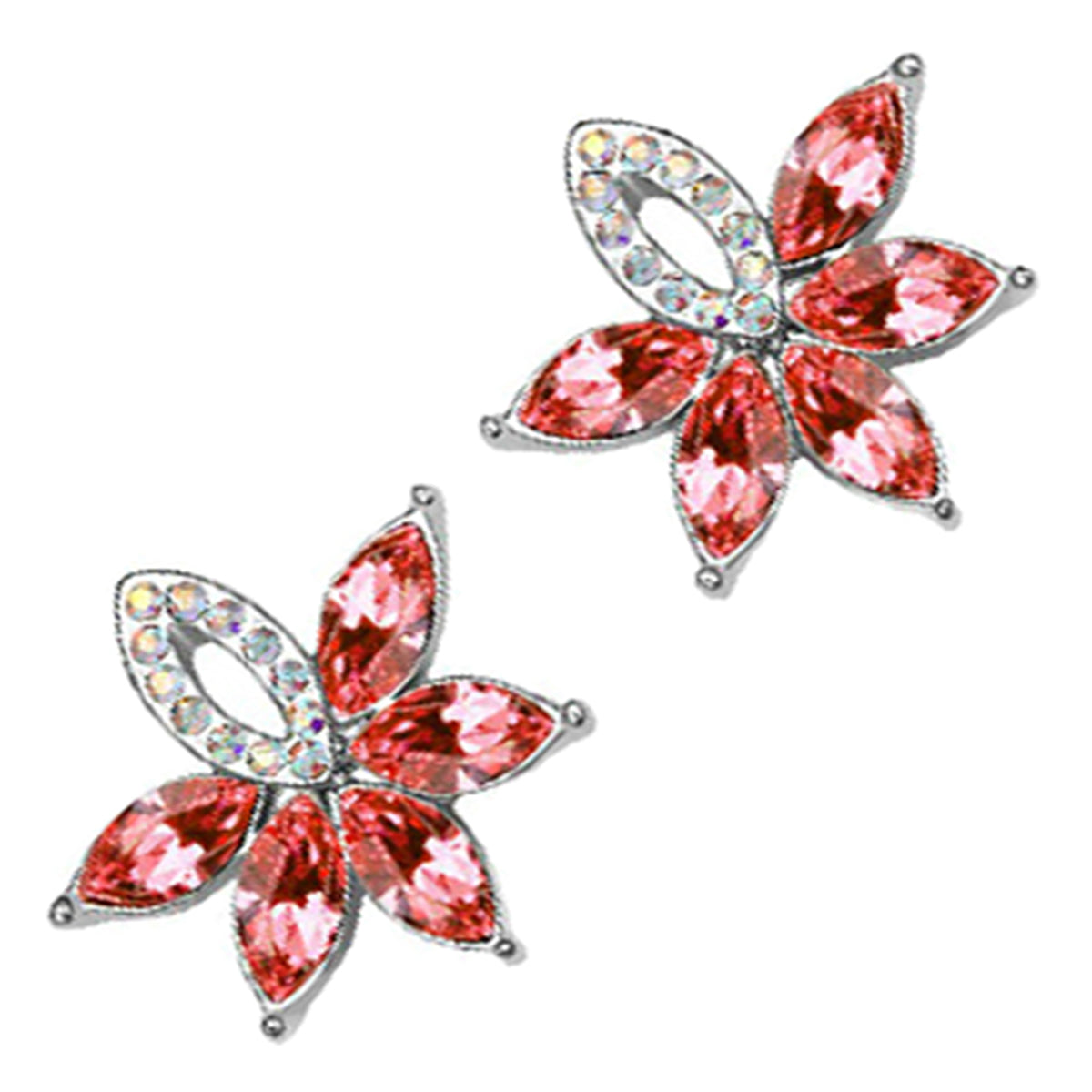 Sparkling Crystal Fruit Earrings 925 Sterling Silver Coated