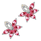 Sparkling Crystal Fruit Earrings 925 Sterling Silver Coated