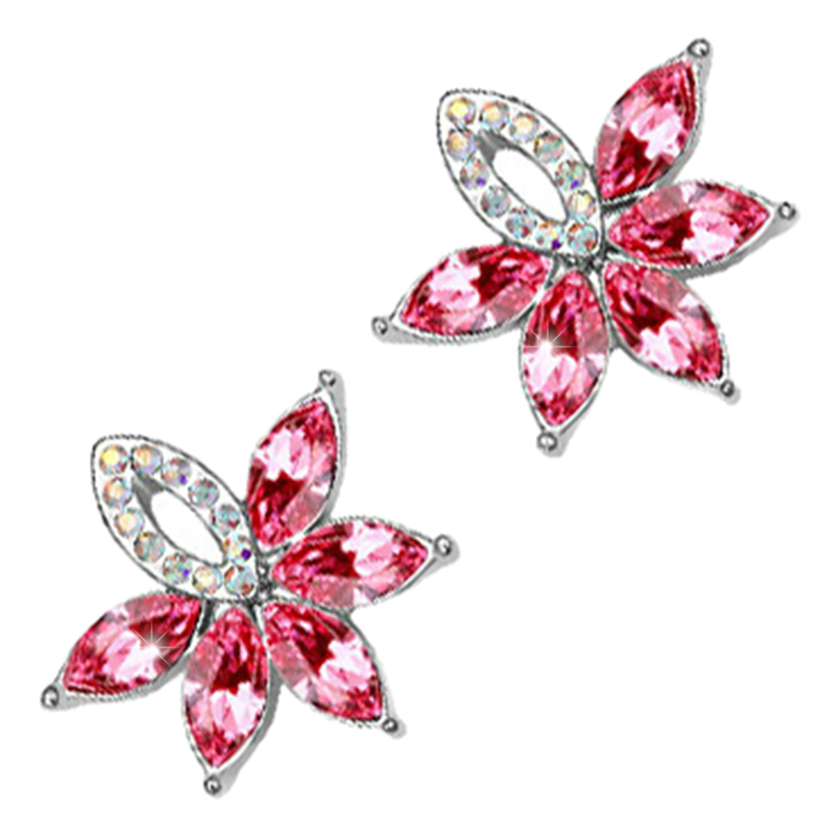 Sparkling Crystal Fruit Earrings 925 Sterling Silver Coated